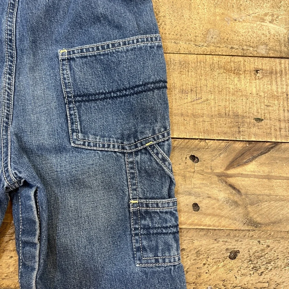 Vintage OshKosh Bgosh Kids Baby Denim Carpenter Vestbak Overalls Size 18M